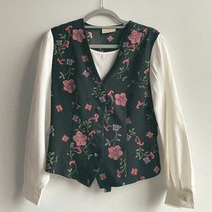 Vintage 90s Floral Vest Top Blouse